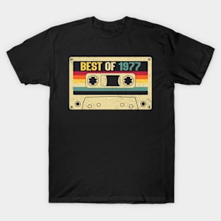 Best Of 1977 46th Birthday Gifts Cassette Tape Vintage T-Shirt